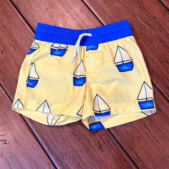 The Beaufort Bonnet Company Other - TBBC Sailboat Swim Trunks Baby Boy 6/12m EUC Beaufort Bonnet Bathing Suit